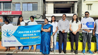 Dr. Agarwal’s Eye Hospital, Chennai organized a Human chain to raise awareness for Eye donation as a part of National Eye donation fortnight 2022,