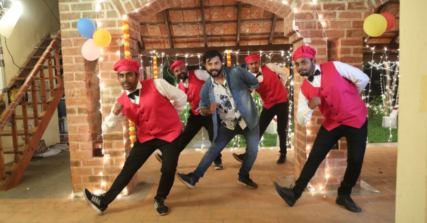 Sathyaraj as terrorizing police officer in Angaaragan Sathyaraj making his comeback