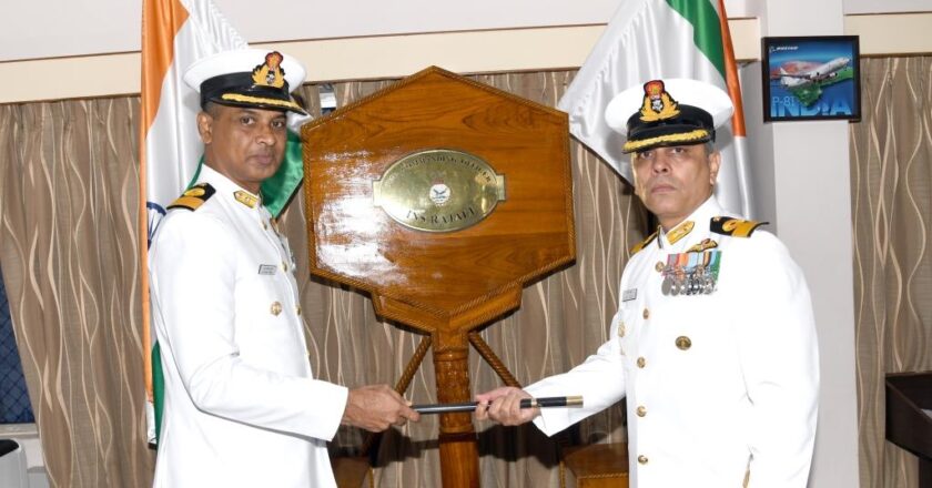 COMMODORE KAPIL MEHTA TAKES OVER THE COMMAND OF INS RAJALI