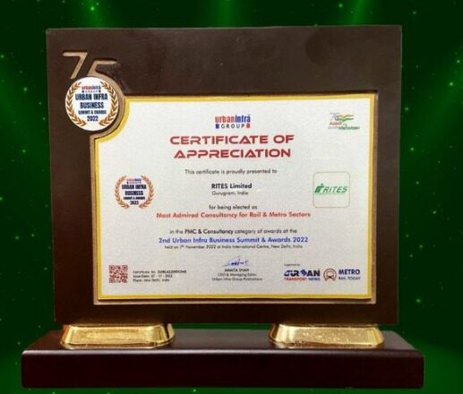RITES wins award for Smart Urban Infrastructure