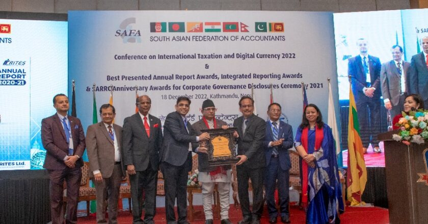 RITES wins SAFA’s Gold Award for Best Presented Annual Report