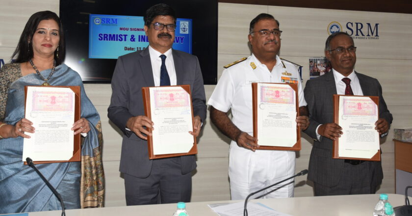 INDIAN NAVY SIGNS MOU WITH SRM UNIVERSITY CHENNAI