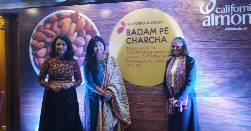 A handful of almonds for mindful eating and prioritizing family health