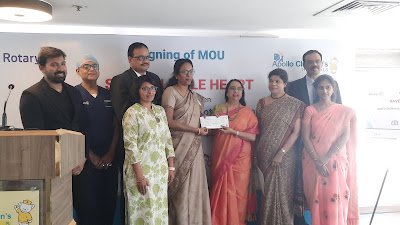Rotary Club of Madras ties up with Apollo Childrens Hospital to save children with heart diseases
