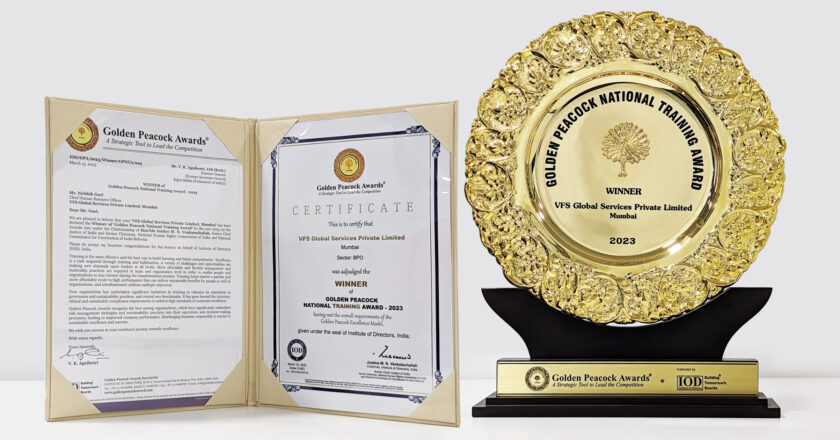 VFS Global wins the prestigious Golden Peacock National Training Award twice in a row