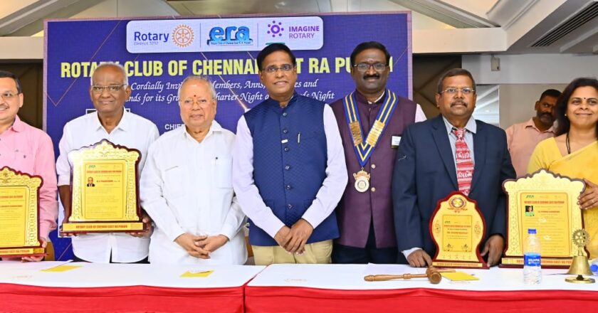 Rotary Club of Chennai East RA Puram held its 21st Charter Night cum Awards Night