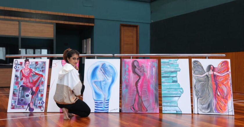 Shamlee exhibits her artistic craftsmanship in painting!