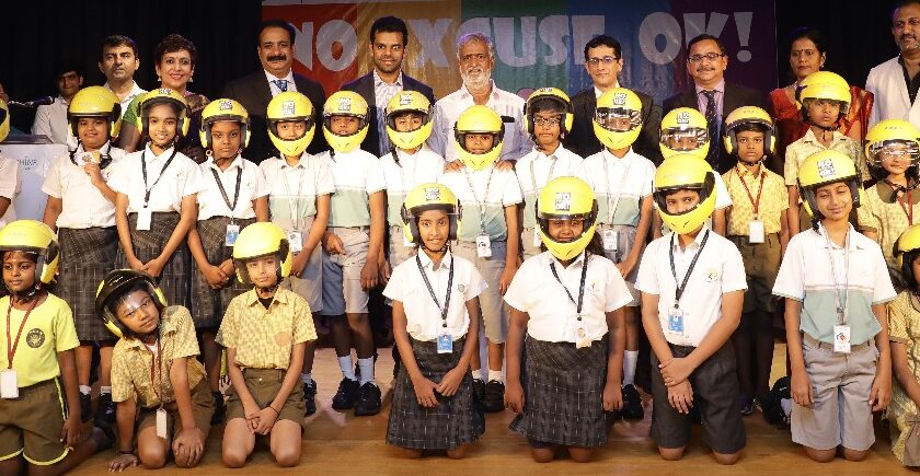 TN Min Sekar Babu unveils Helmets for Kids initiative for road safety awareness