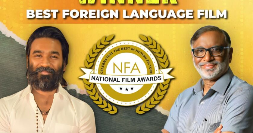 Sathya Jyothi Films’ Captain Miller wins  Best Foreign Film Award at the 10th UK National Film Awards!