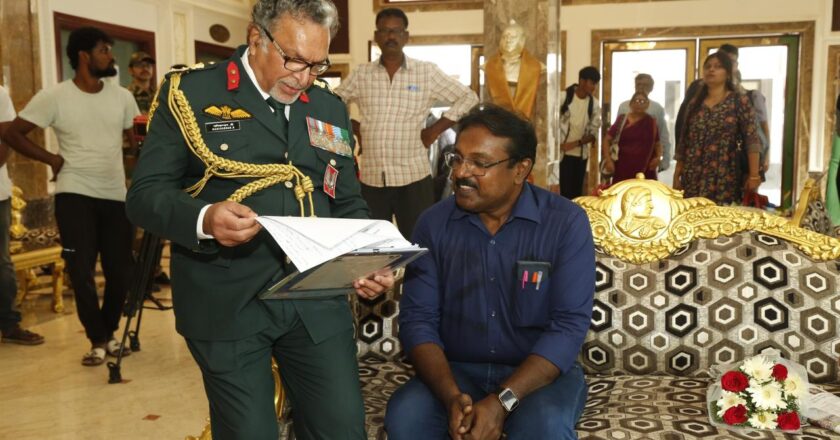 Actor Vijay Sethupathy released the film “RED FLOWER” new sensation look poster.